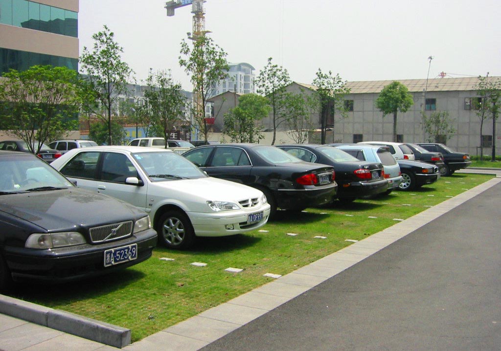 公司停車(chē)位植草格效果